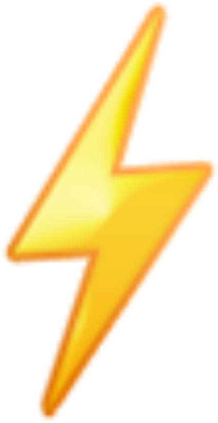 Golden Thunderbolt Icon PNG