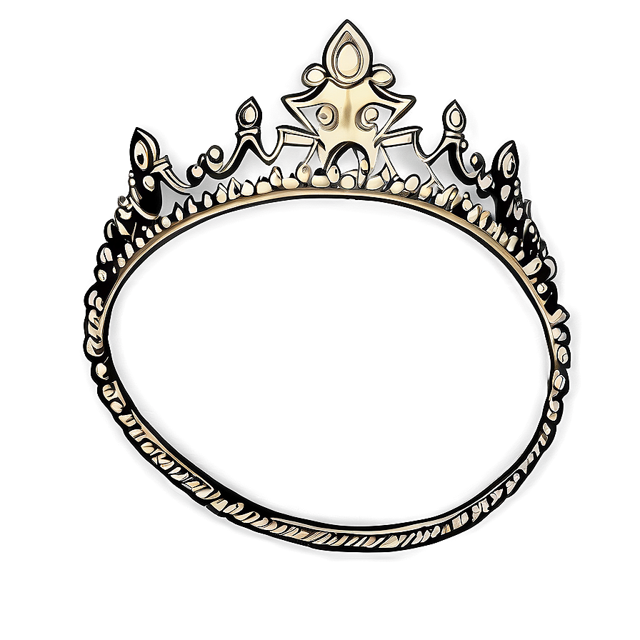 Golden Tiara Outline Png Kjs PNG