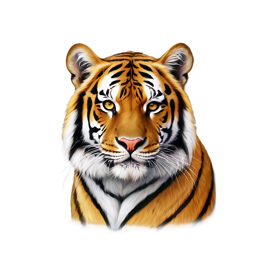 Golden Tiger Face Illustration Png Sdr PNG