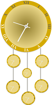 Golden Timepiece Hierarchy PNG