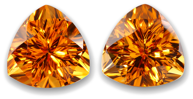 Golden Topaz Gemstones Pair PNG