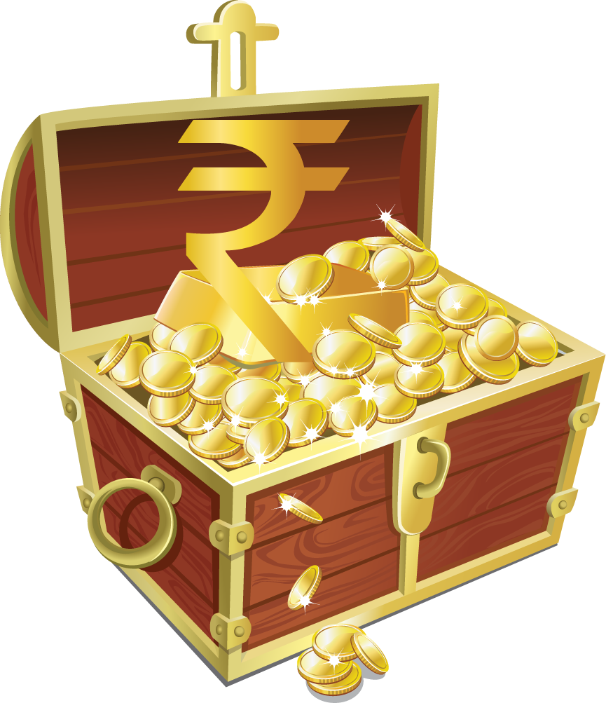 Golden Treasure Chest Fullof Coins PNG