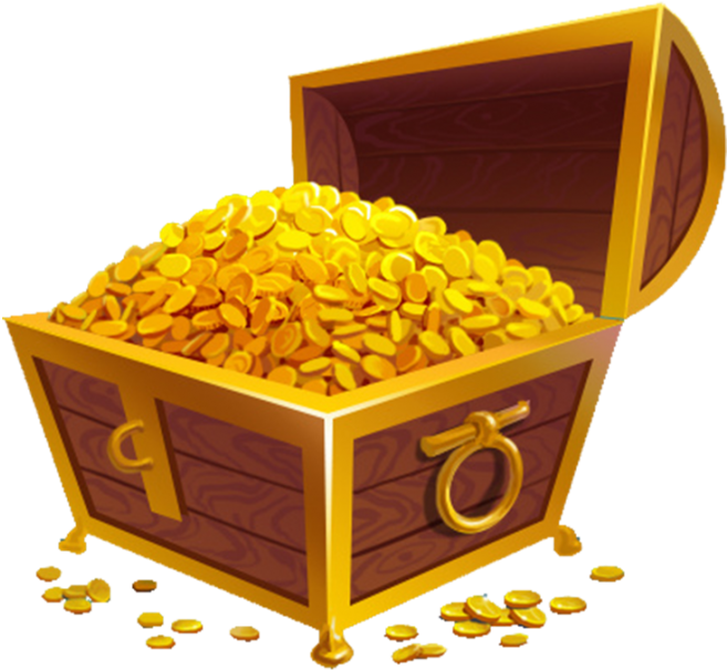 Golden Treasure Chest Fullof Coins.png PNG