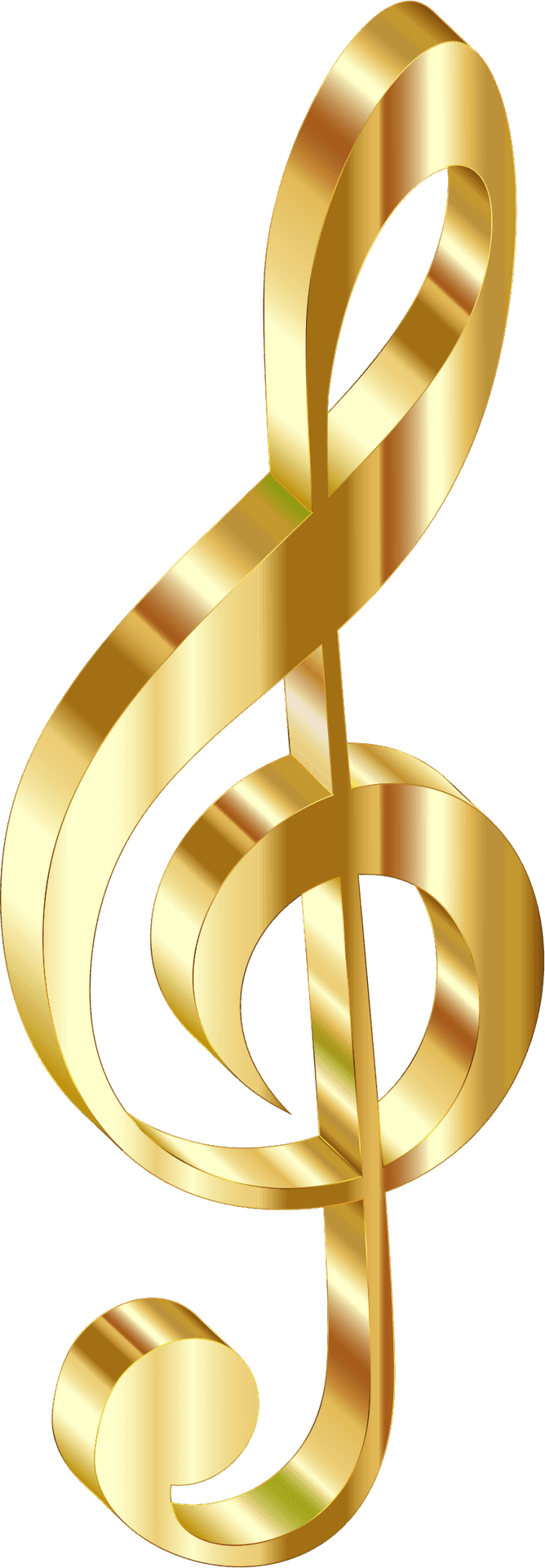 Golden Treble Clef PNG