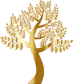 Golden Tree Graphic PNG