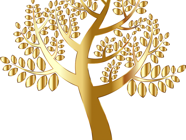 Golden Tree Graphicon Teal Background PNG
