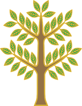 Golden Tree Illustration PNG