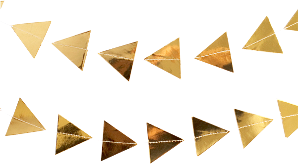 Golden Triangle Banner Decoration PNG