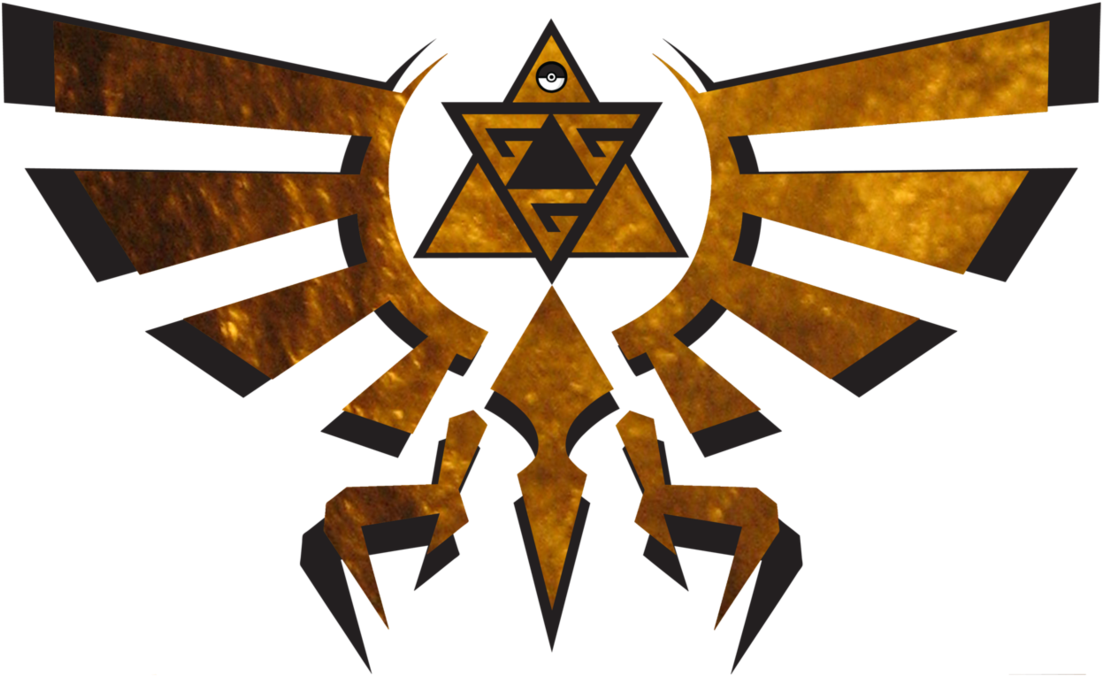 Golden Triforce Eagle Graphic PNG