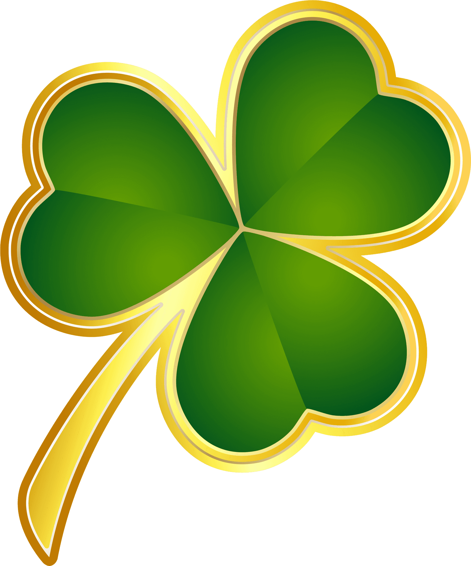 Golden Trimmed Shamrock Graphic PNG