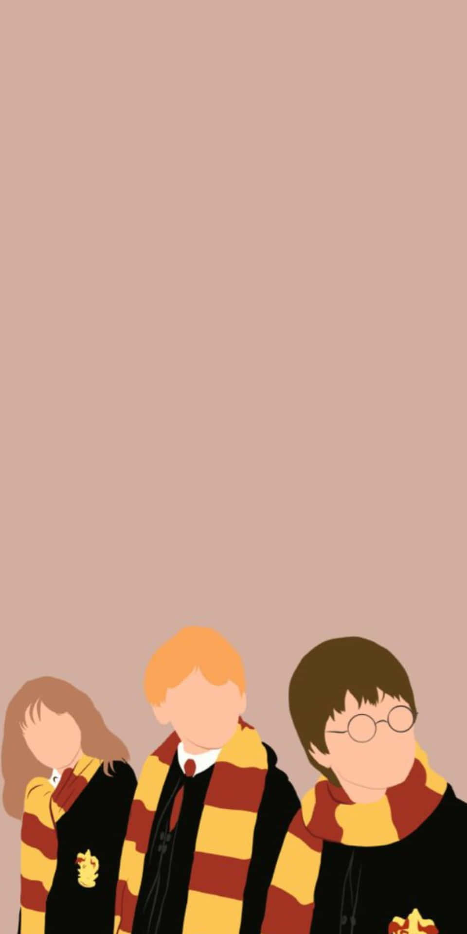 Dasgoldene Trio - Harry, Ron Und Hermione Wallpaper