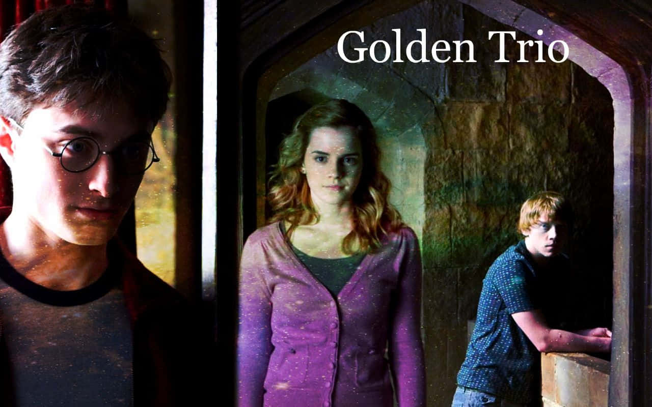 Det guldfarvede Trio af Harry Potter-berømmelse. Wallpaper