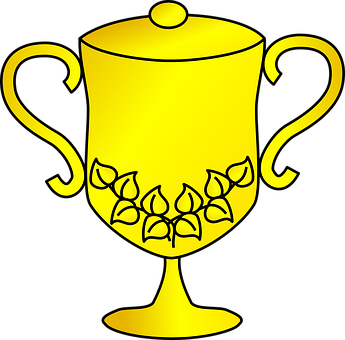 Golden Trophy Vector Illustration PNG