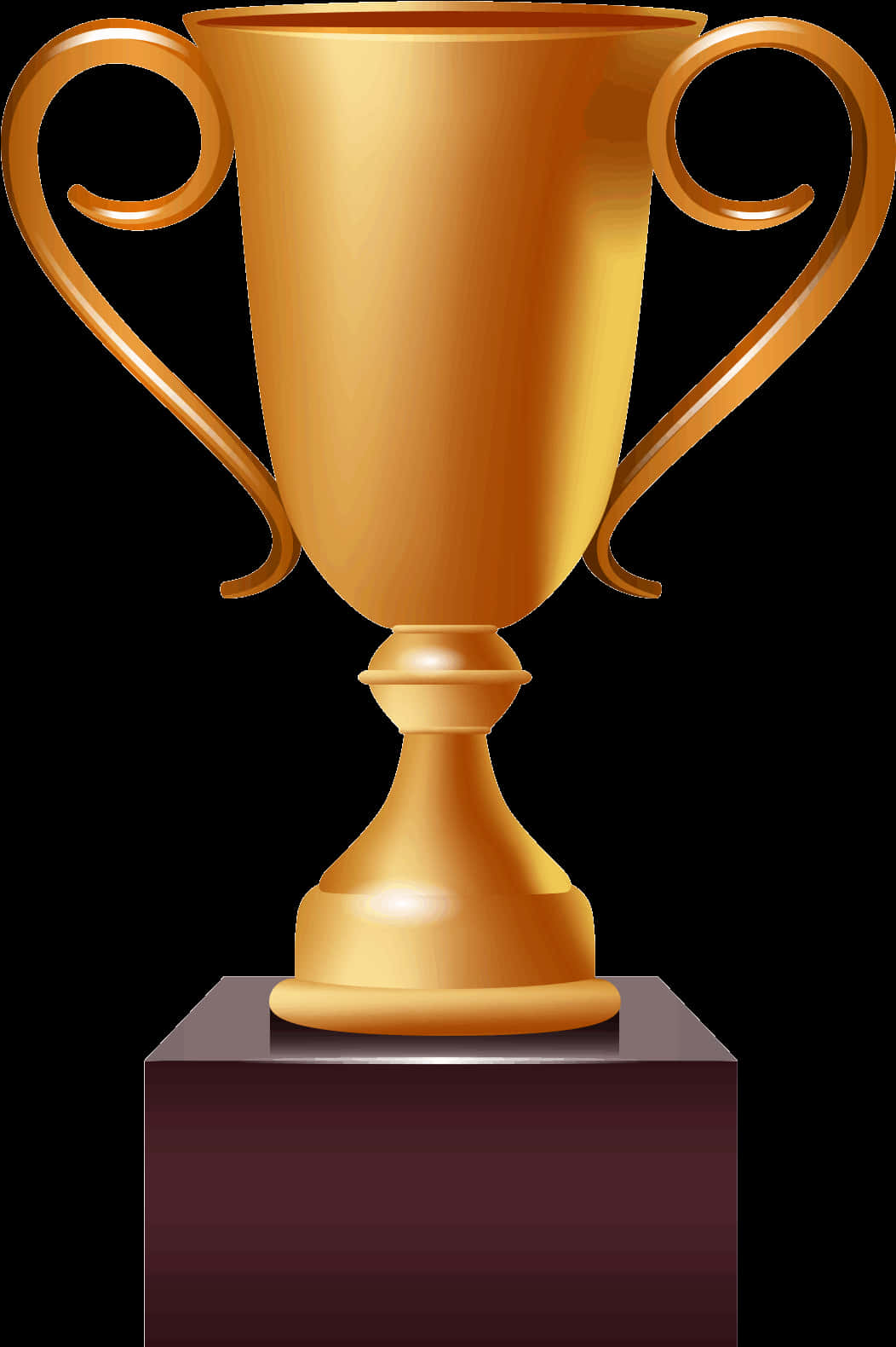 Golden Trophyon Pedestal PNG