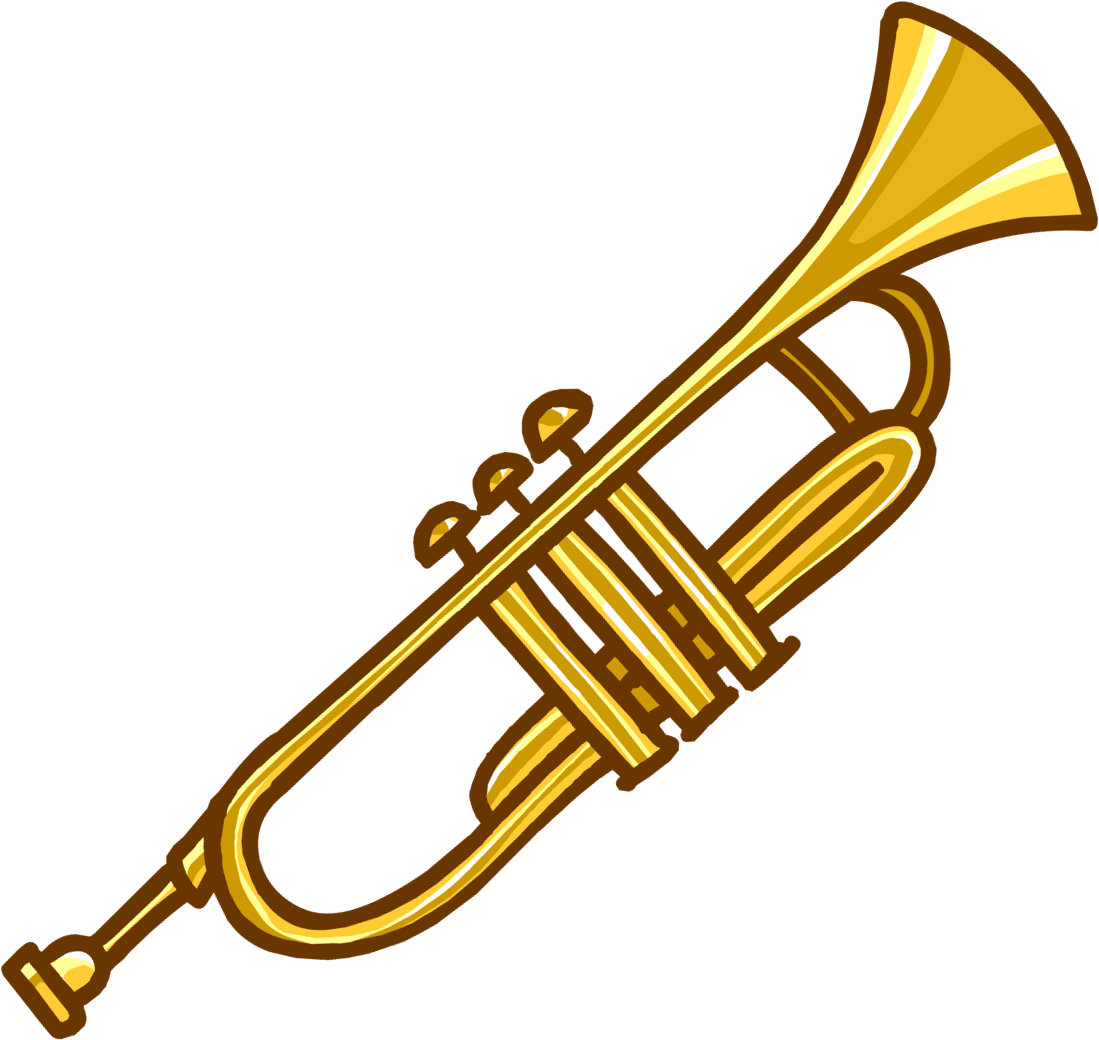 Golden Trumpet Illustration PNG