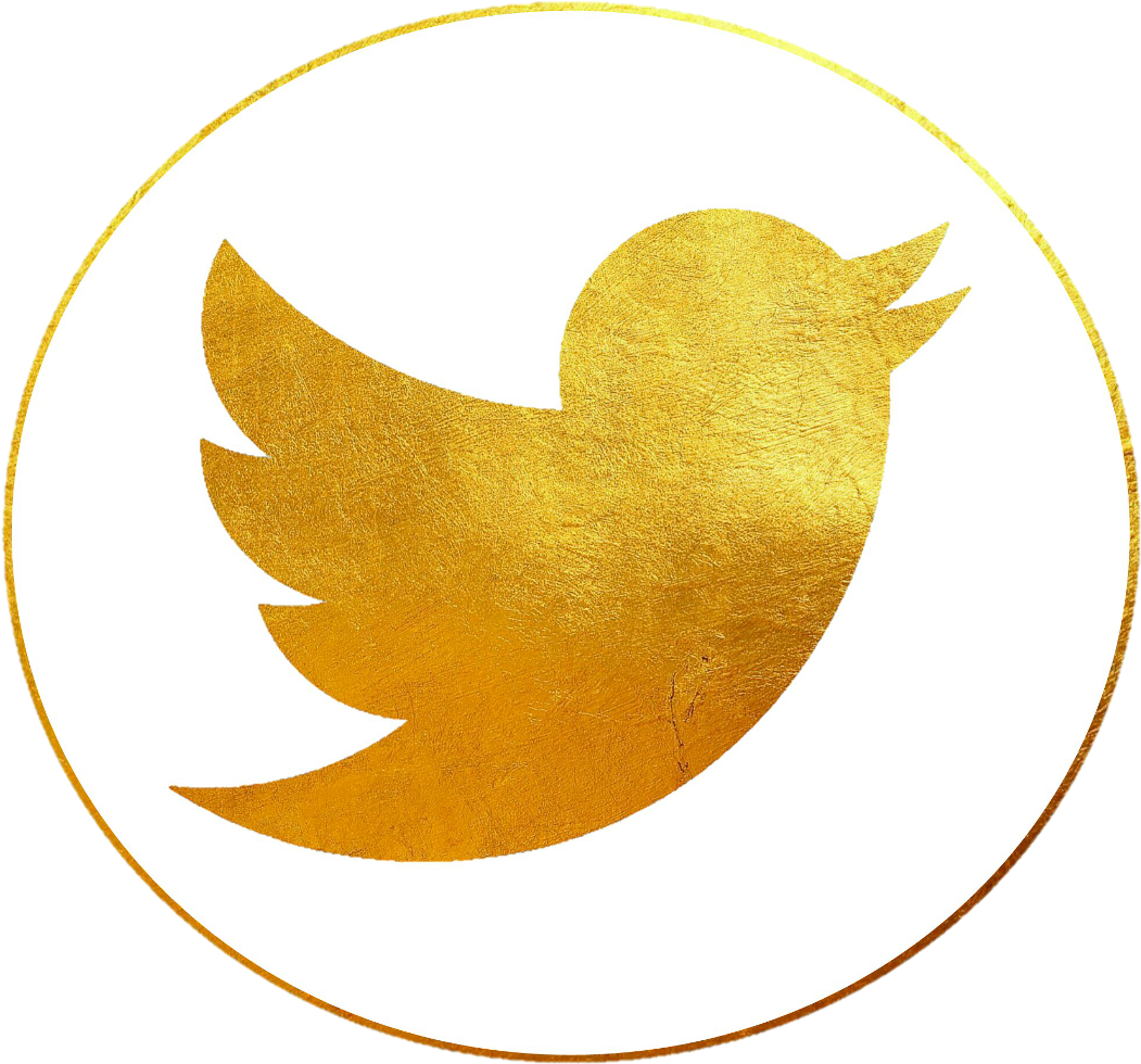 Golden Twitter Logo PNG