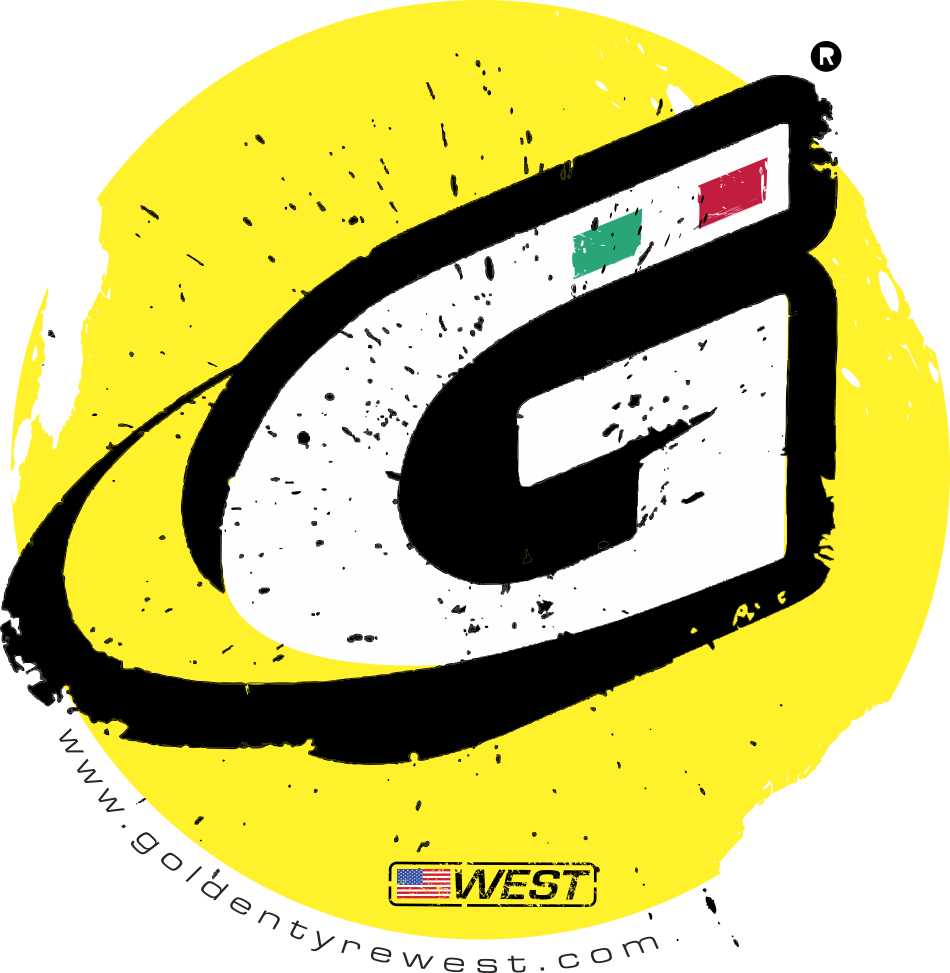 Golden Tyre Logo Splatter Design PNG