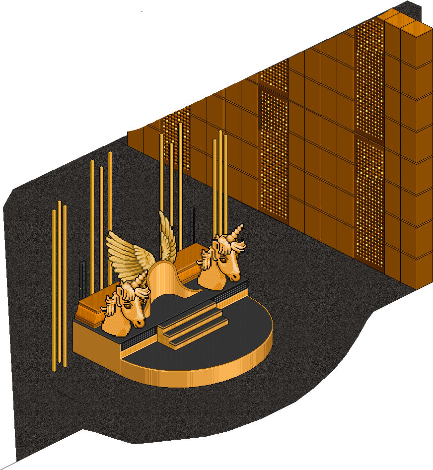 Golden Unicorn Bridge Illustration PNG