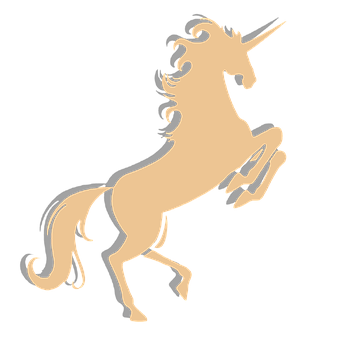 Golden Unicorn Silhouette PNG