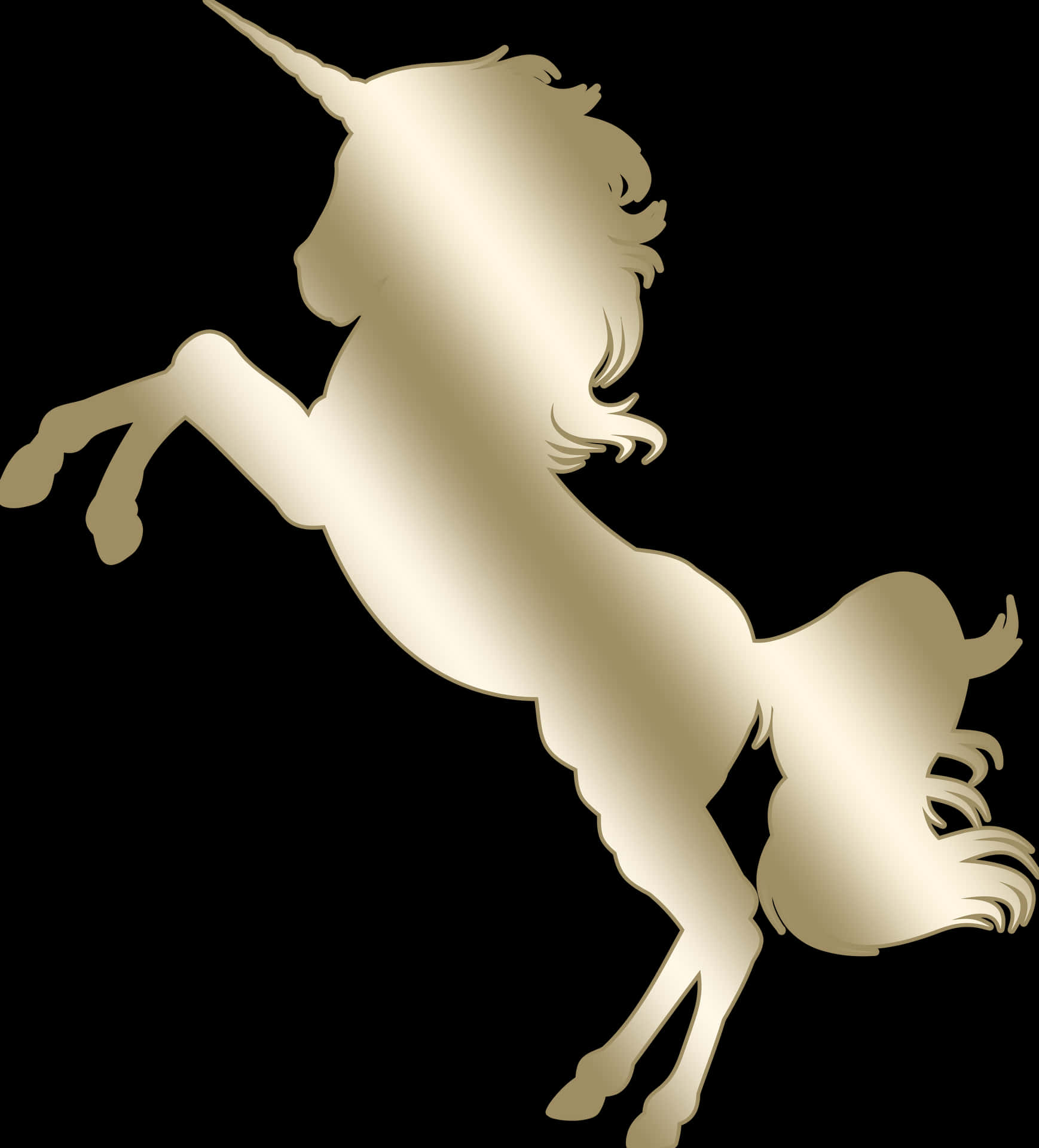 Golden Unicorn Silhouette PNG