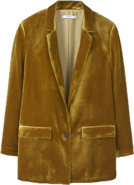 Golden Velvet Blazer PNG