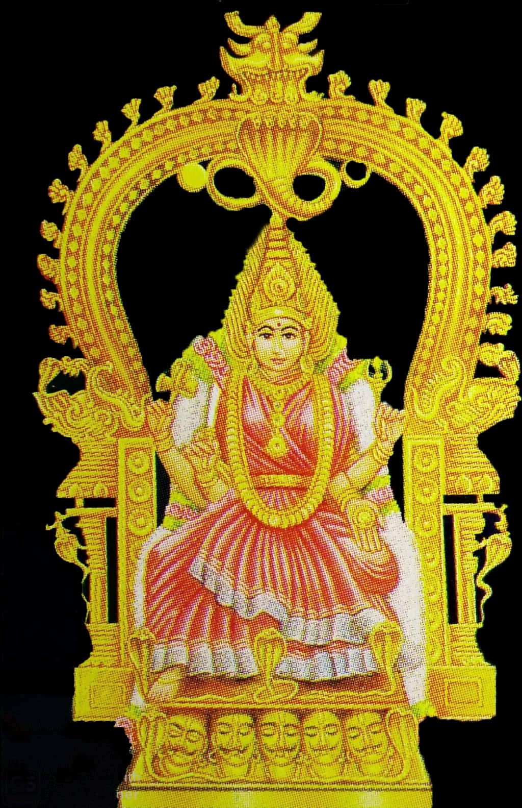 Golden Vinayagar Deity Artwork PNG