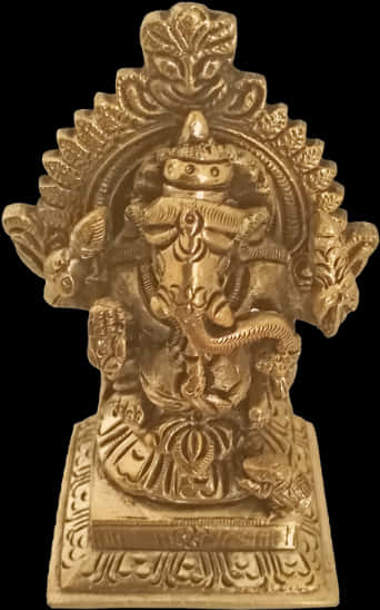 Golden Vinayagar Statue PNG