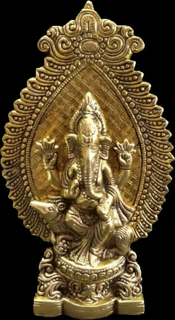 Golden Vinayagar Statue PNG