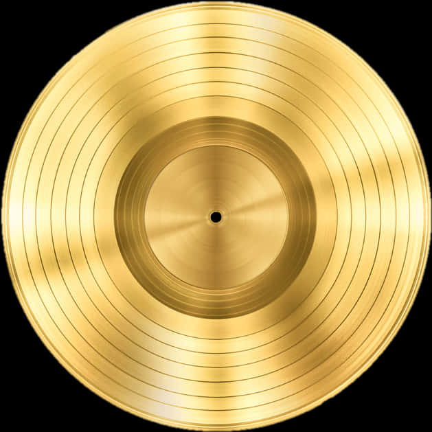 Golden Vinyl Record Closeup PNG