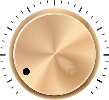 Golden Volume Knob Illustration PNG