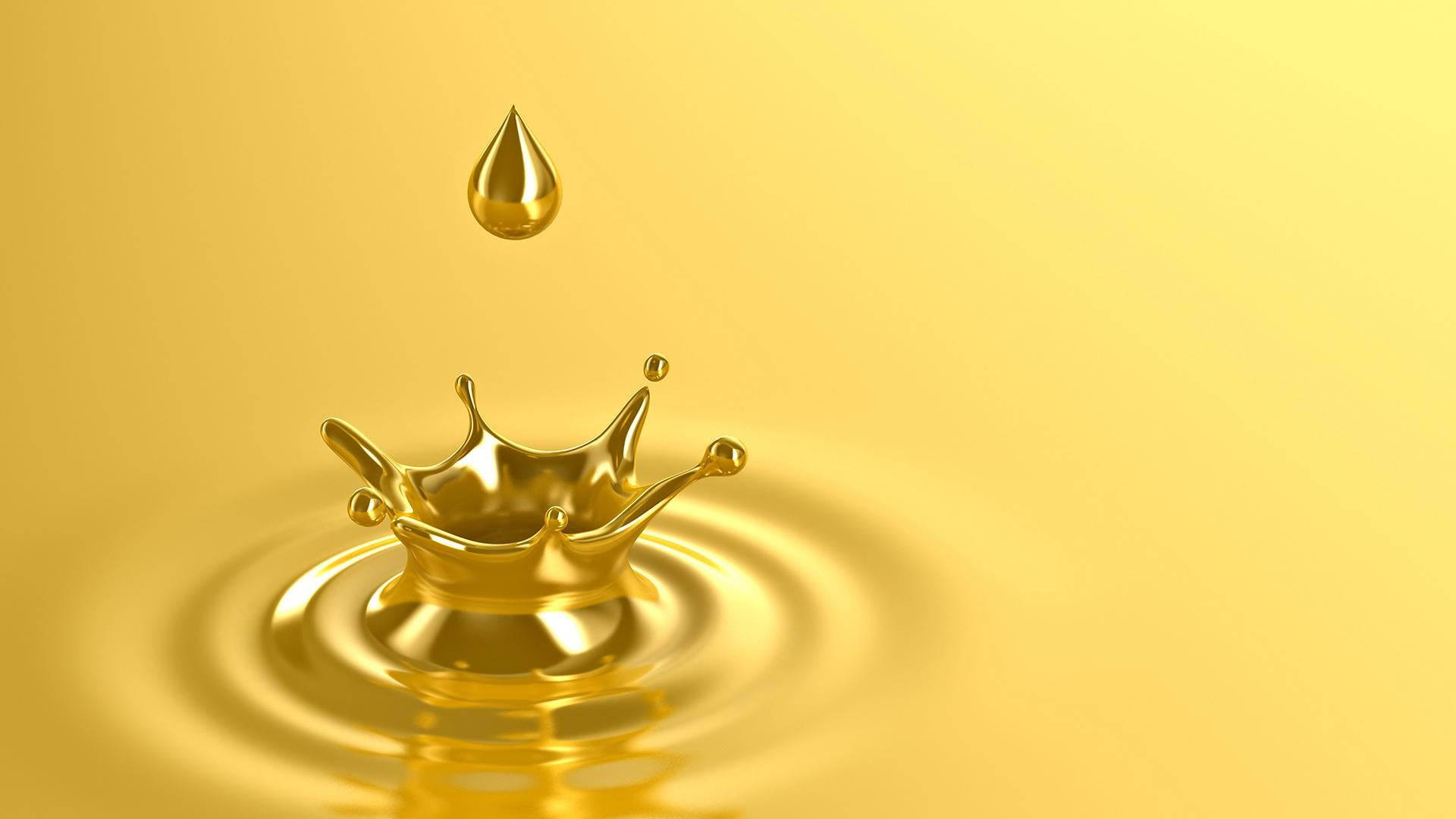 Golden Water Droplet Wallpaper