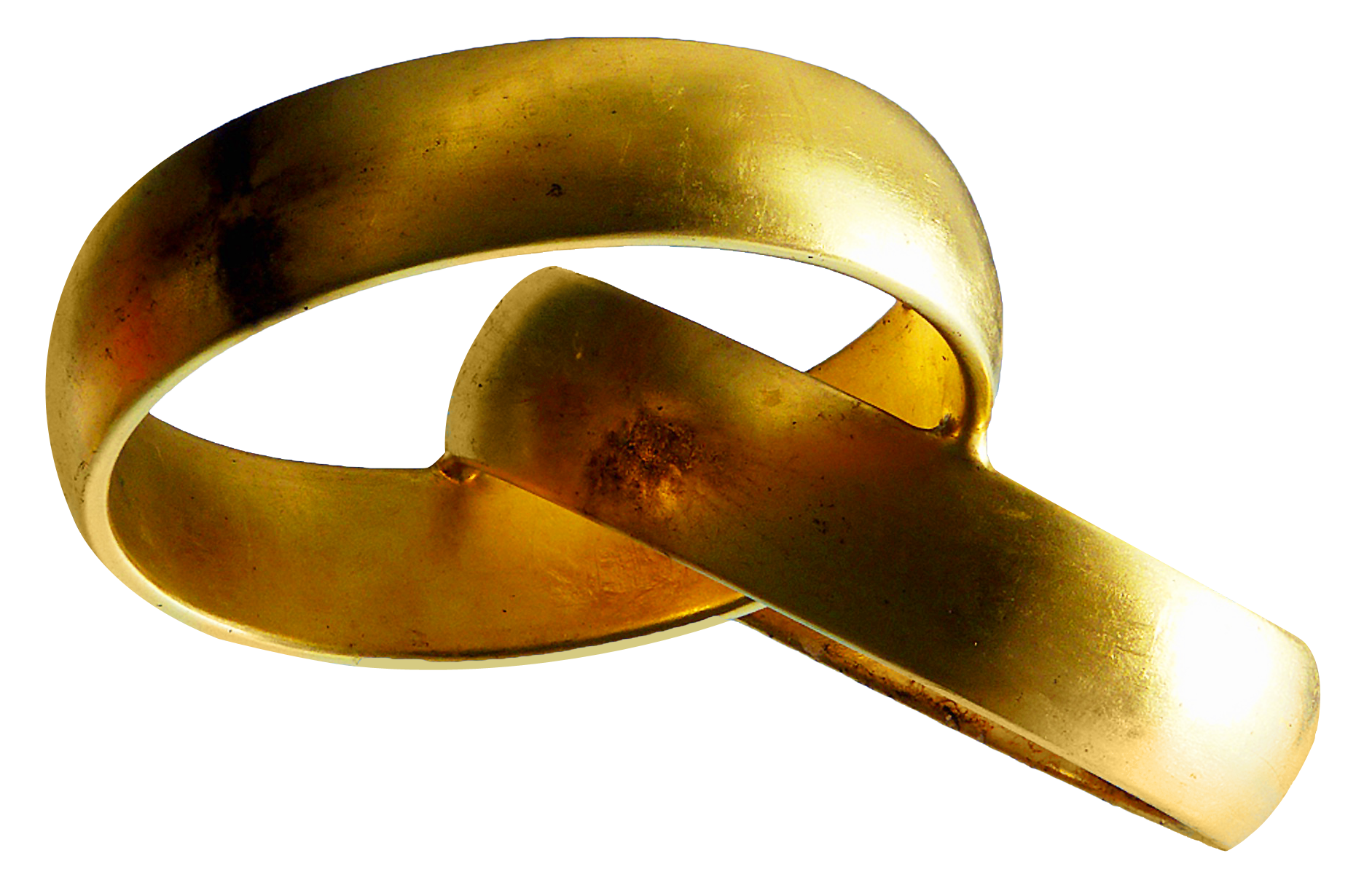 Golden Wedding Ring Interlocked PNG