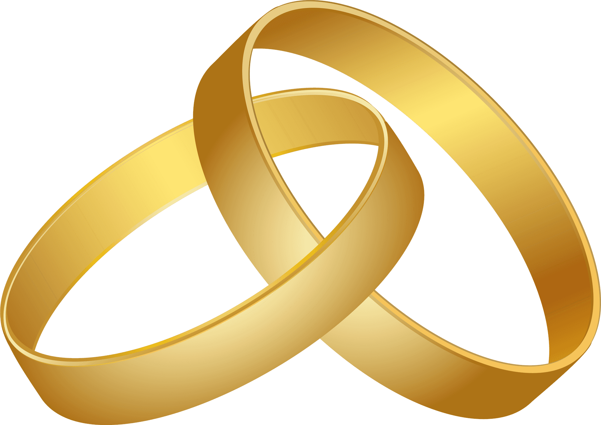 Golden Wedding Rings Clipart PNG