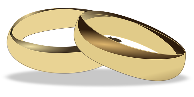 Golden Wedding Rings Graphic PNG