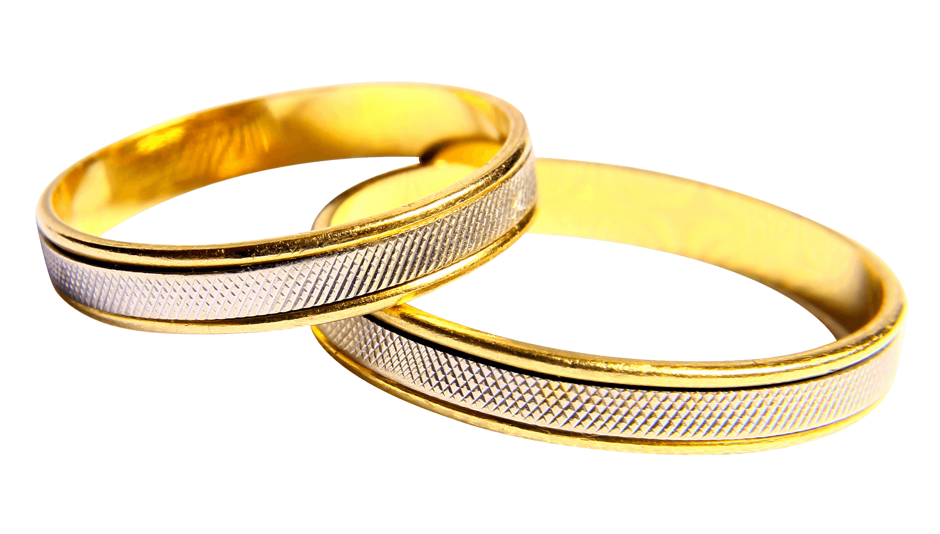 Golden Wedding Rings Interlocked PNG
