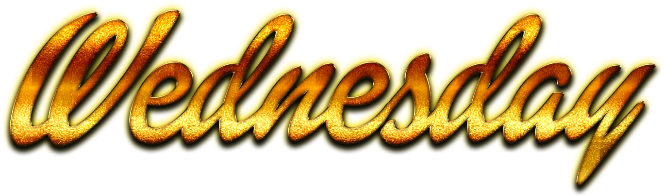 Golden Wednesday Text Graphic PNG