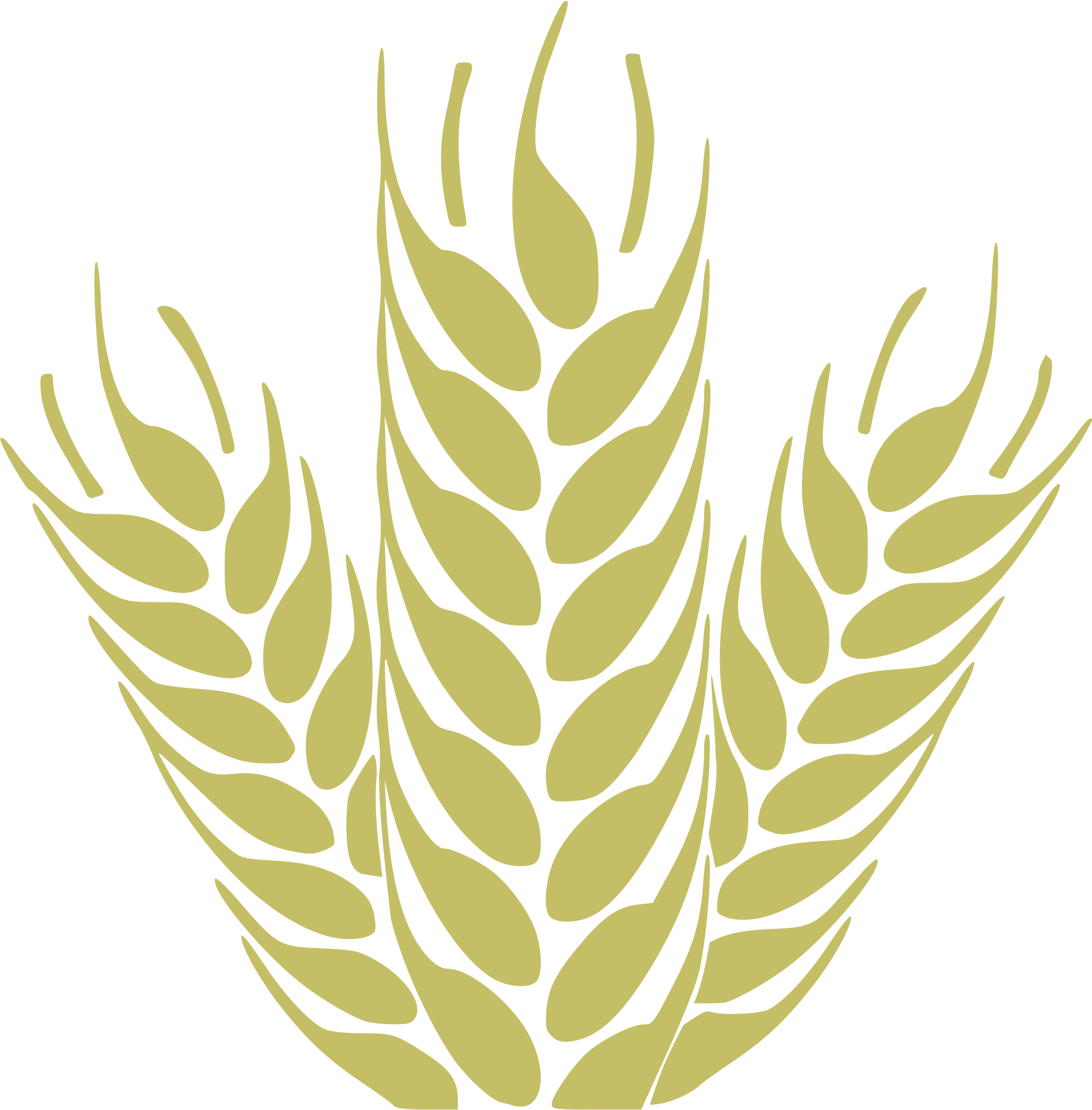 Golden Wheat Ears Vector Illustration PNG