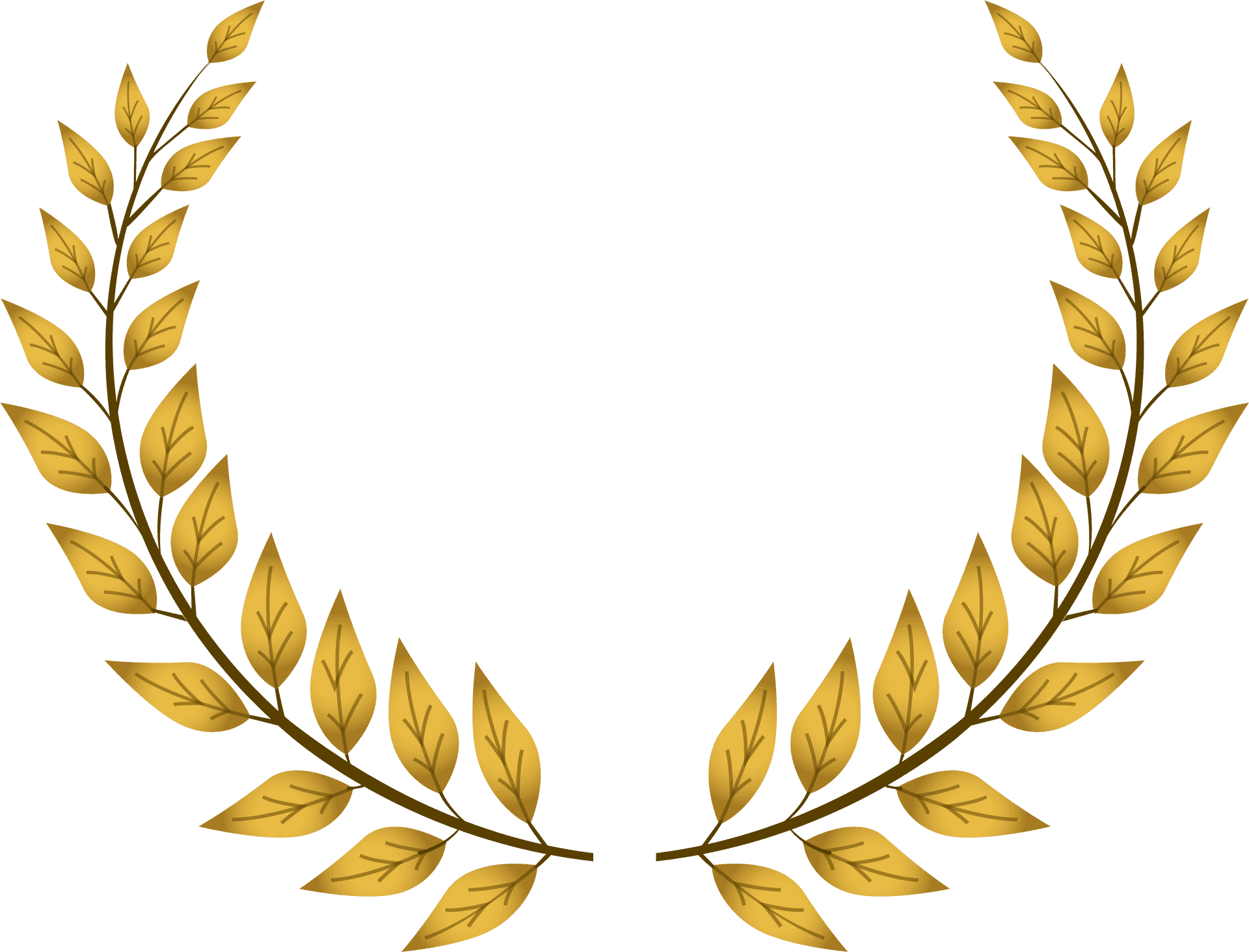 Golden Wheat Vector Laurel Wreath PNG