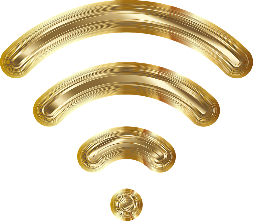 Golden Wi Fi Signal Icon PNG