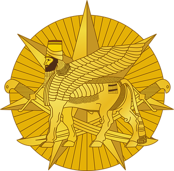 Golden_ Winged_ Bull_ Deity_ Illustration PNG