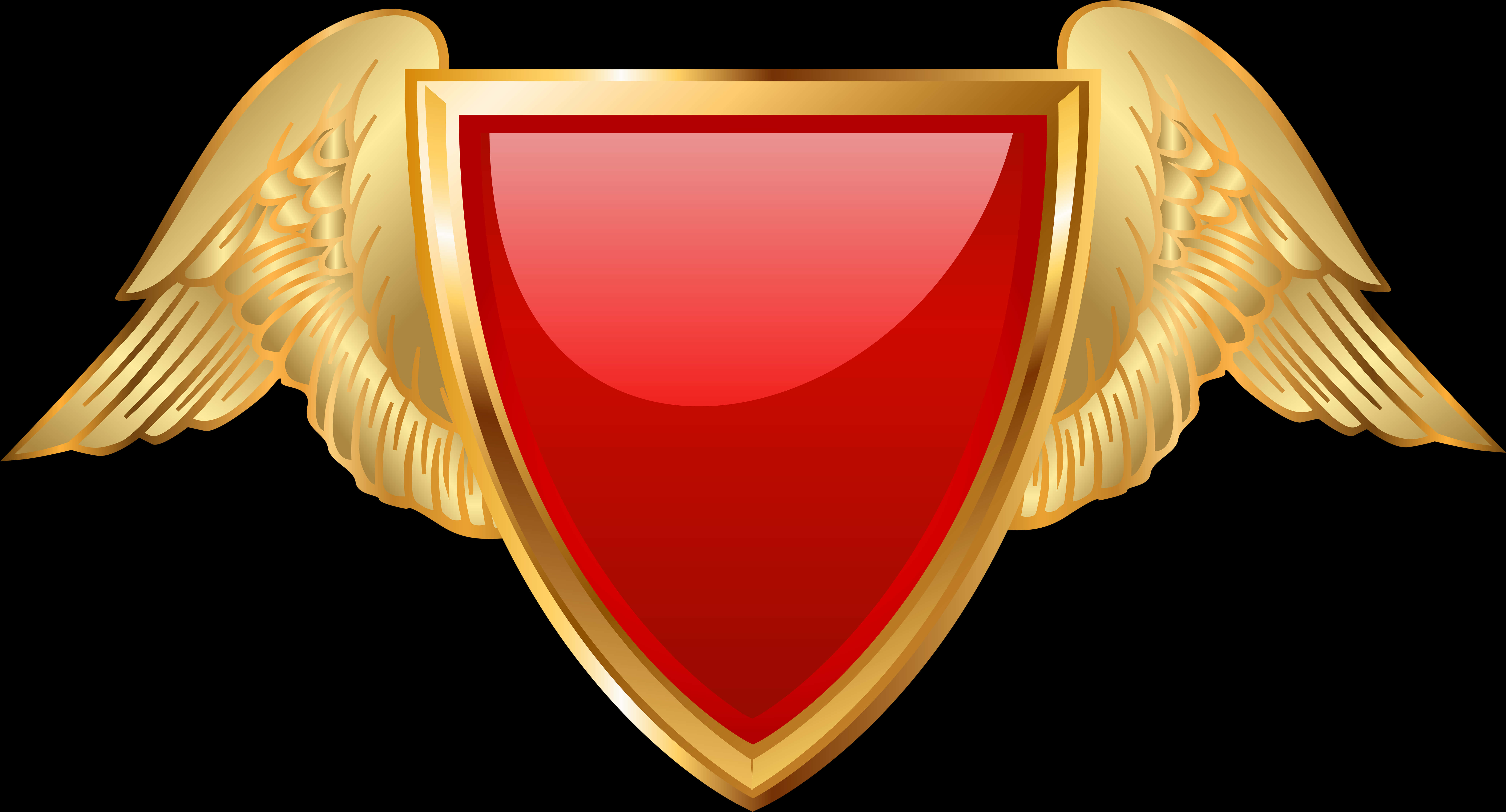 Golden Winged Shield Graphic PNG