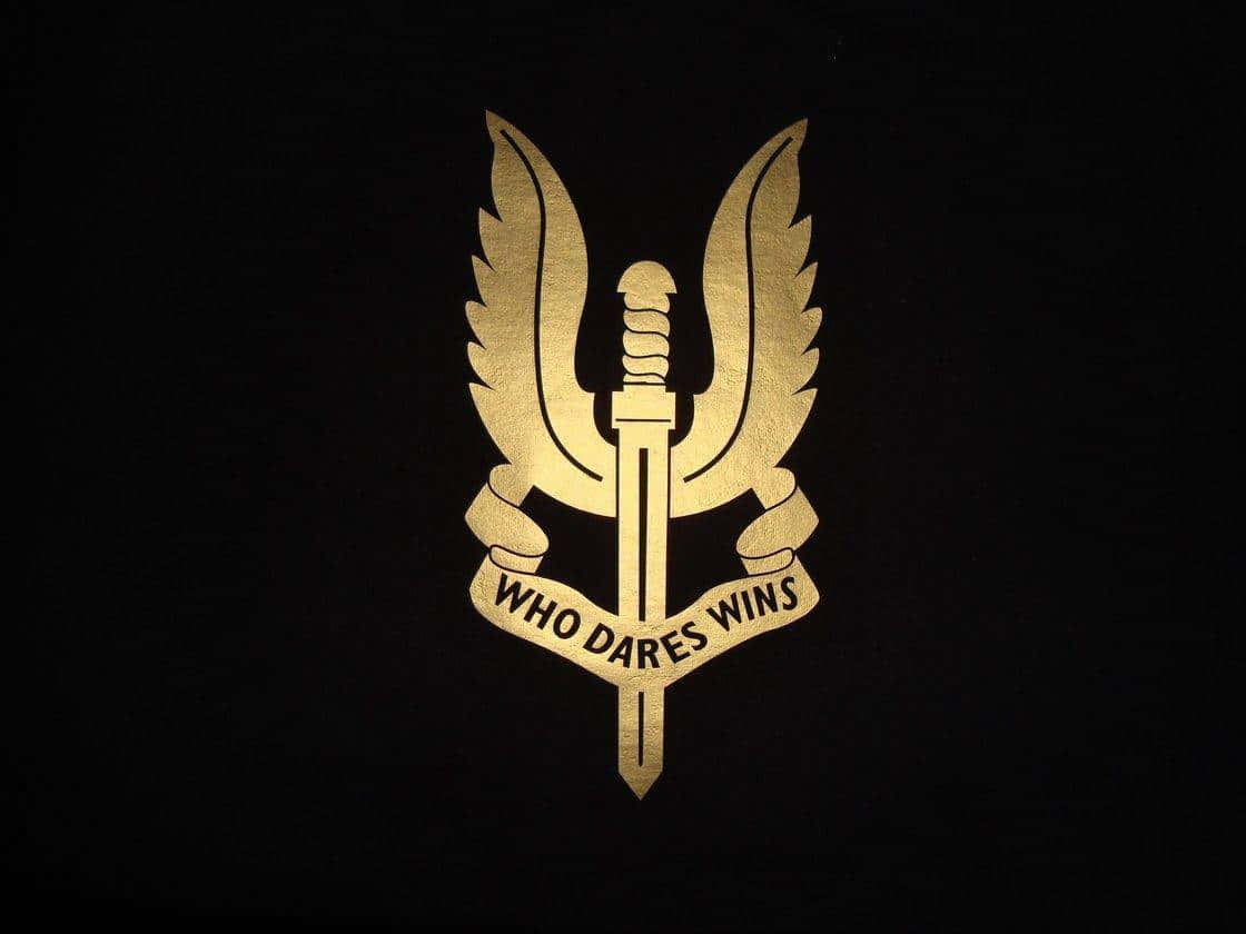 Golden Winged Sword Badge Wallpaper