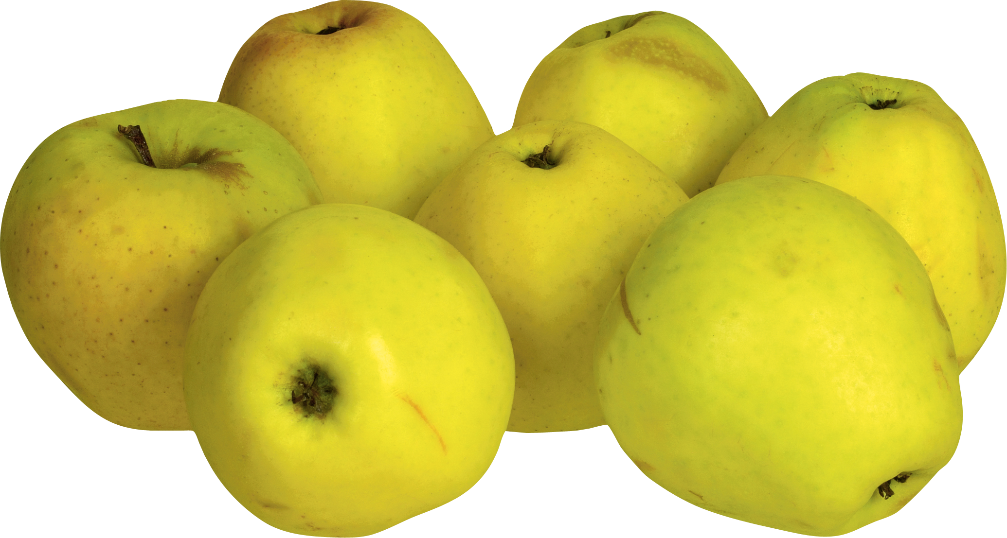 Golden Yellow Apples Grouped Together PNG