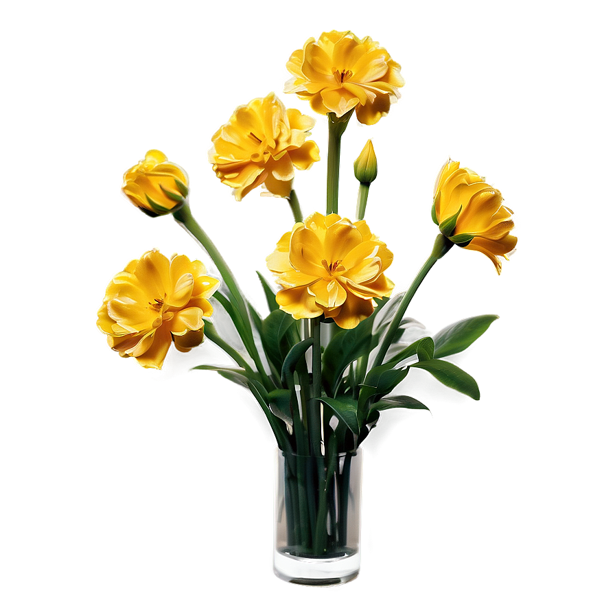 Golden Yellow Flowers Png Qbu63 PNG
