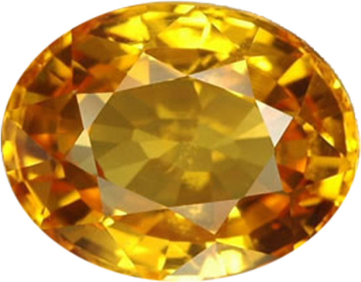 Golden Yellow Gemstone Faceted Cut PNG