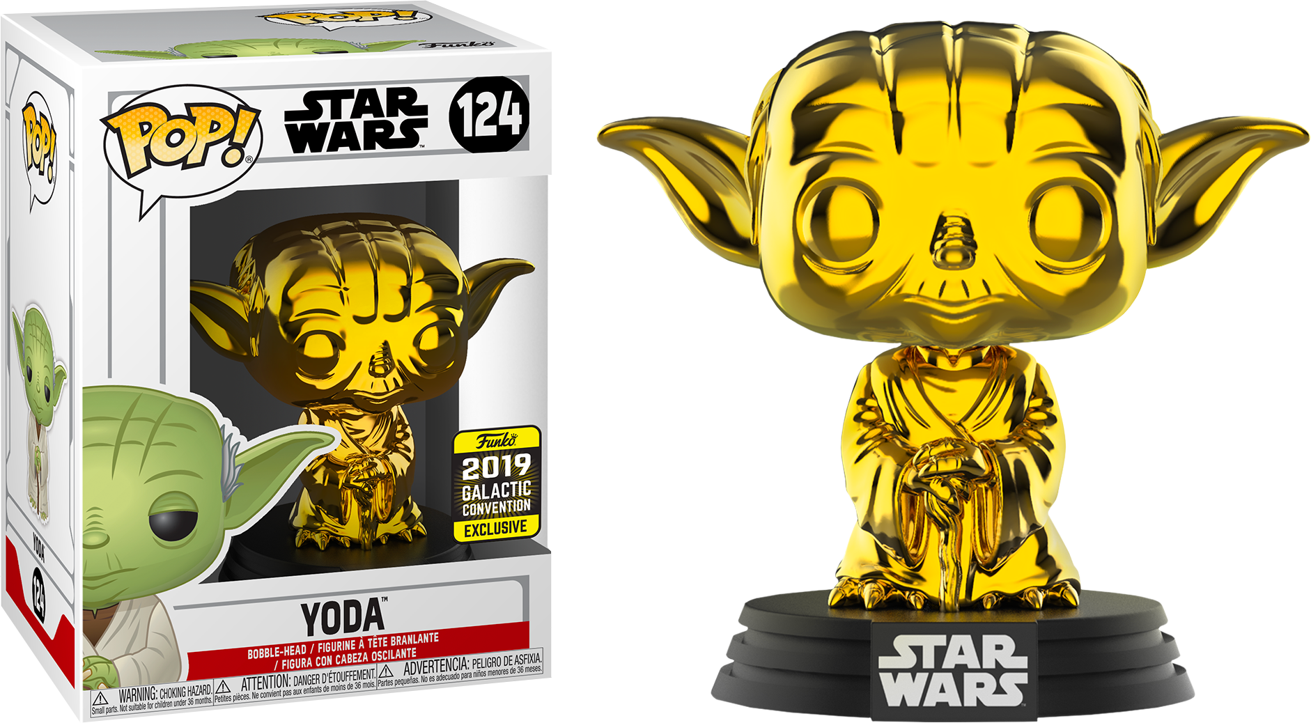 Golden Yoda Funko Pop Exclusive PNG