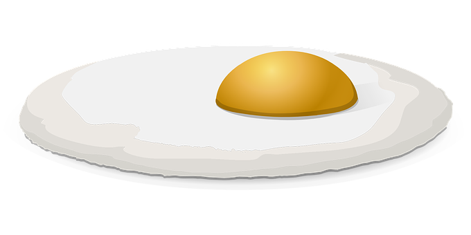 Golden Yolk Fried Egg Illustration PNG