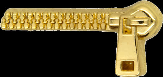 Golden Zipper Sliderand Teeth PNG