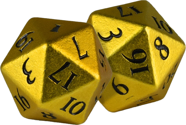 Golden20 Sided Dice PNG