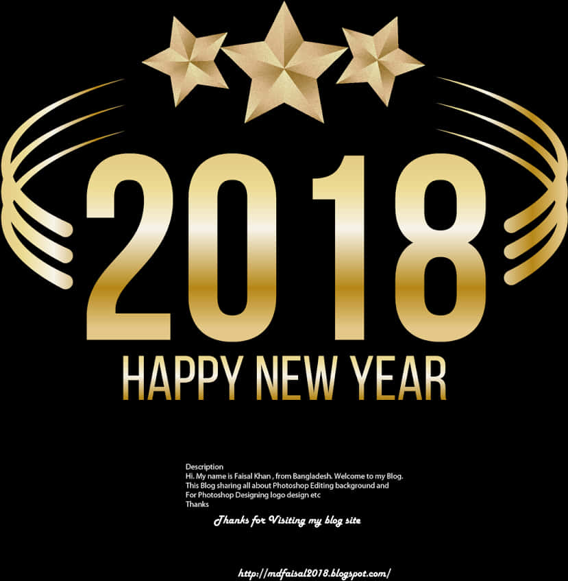 Golden2018 Happy New Year PNG
